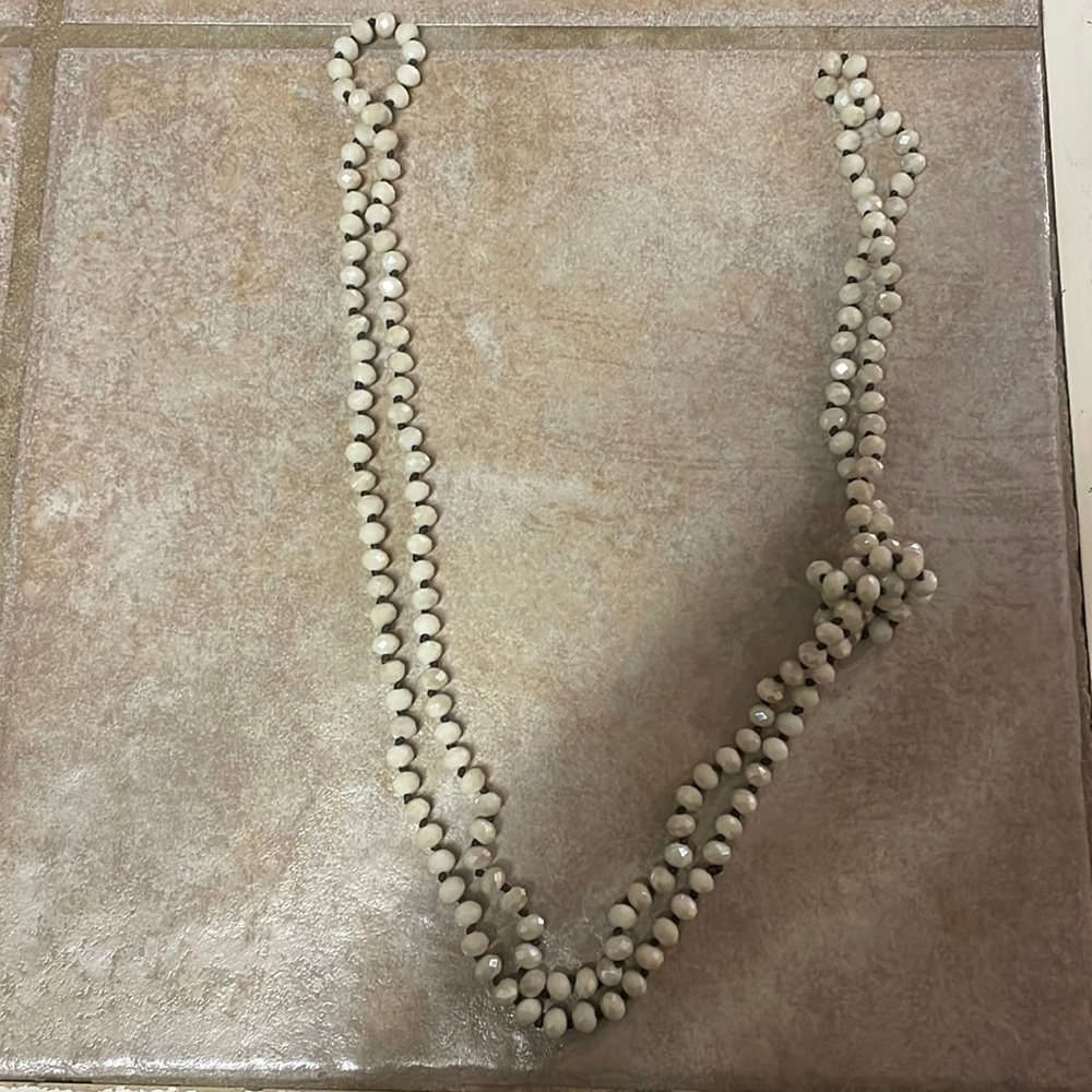 Beaded Knot Necklace-Long